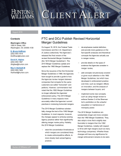 FTC and DOJ Publish Revised Horizontal Merger Guidelines