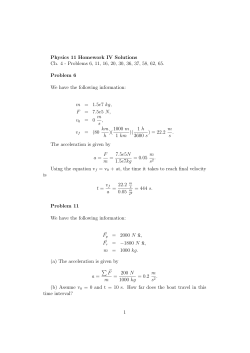 Physics 11 Homework IV Solutions Ch. 4 - Problems