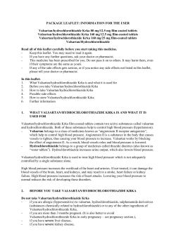 INFORMATION FOR THE USER Valsartan/hydrochlorothiazide Krka