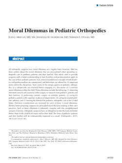 Moral Dilemmas in Pediatric Orthopedics