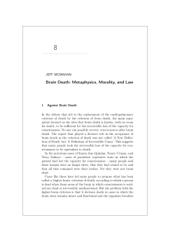 Brain Death: Metaphysics, Morality, and Law