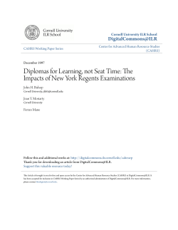 Diplomas for Learning, not Seat Time: The Impacts of New York