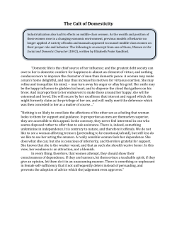 The Cult of Domesticity