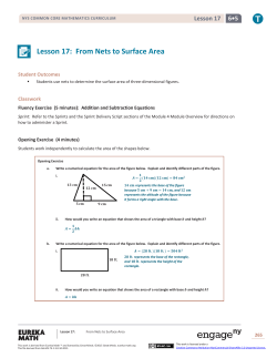 Lesson 17: From Nets to Surface Area