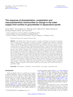 The response of phytoplankton, zooplankton and macrozoobenthos