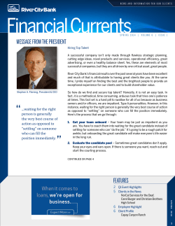 MESSAGE FROM THE PRESIDENT FEATURES