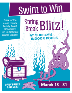 Swim Break Blitz schedule at Surrey Pools