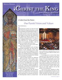 Parish Vision and Values Newsletter