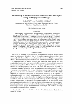Relationship of Sodium Chloride Tolerance and