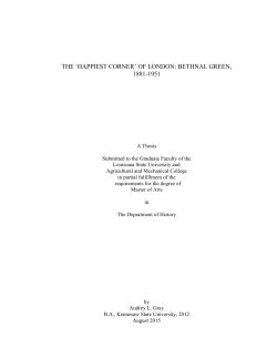 happiest corner‟ of london: bethnal green, 1881-1951