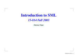 Introduction to SML