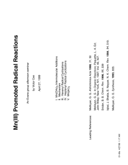 Mn(III) Promoted Radical Reactions