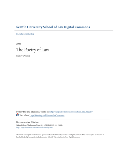 The Poetry of Law - Seattle University School of Law Digital Commons