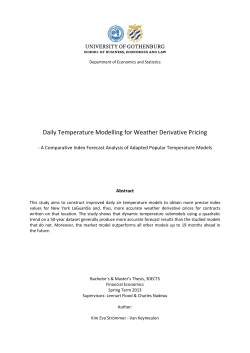 Daily Temperature Modelling for Weather Derivative Pricing
