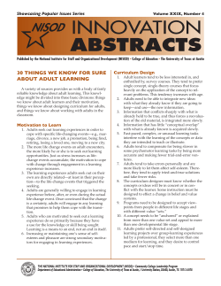 30 things we know for sure about adult learning