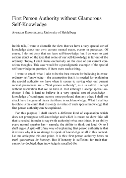 First Person Authority without Glamorous Self