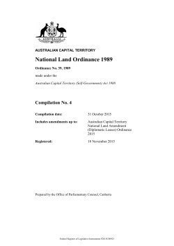 National Land Ordinance 1989 - Federal Register of Legislation