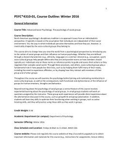 PSYC*4310 - University of Guelph