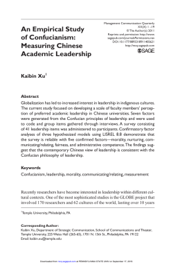 An Empirical Study of Confucianism: Measuring Chinese Academic