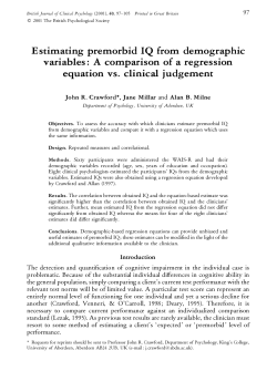 Estimating premorbid IQ from demographic variables: A