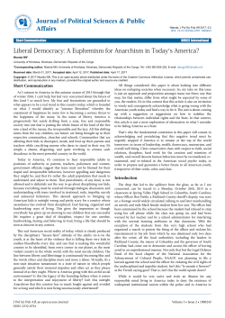 Liberal Democracy: A Euphemism for Anarchism in Today`s America?