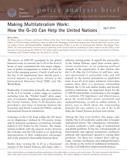 Making Multilateralism Work: How the G