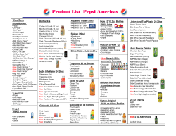 Product List Pepsi Americas - Vend