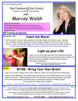 Library Summer Reading 2009 Get Creative @ Your