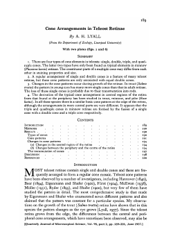 Cone Arrangements in Teleost Retinae By A. H. LYALL