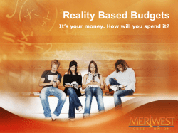 Reality Based Budgets - Meriwest Credit Union