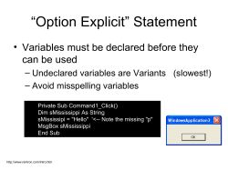 “Option Explicit” Statement