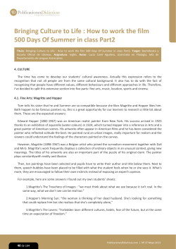 Bringing Culture to Life : How to work the film 500 Days Of Summer