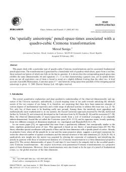 spatially anisotropic` pencil-space-times associated with a quadro
