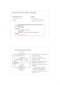 Geochemical Cycles, Aerosol Geochemical cycles