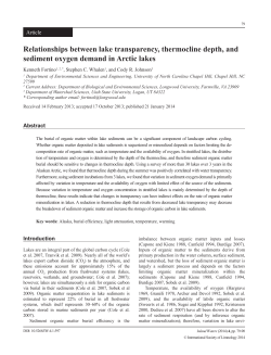 Relationships between lake transparency, thermocline depth, and