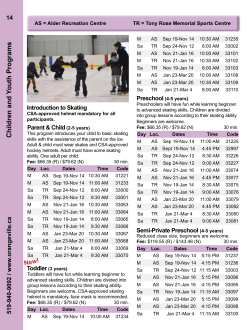 Children`s Skating Programs Fall and Winter 2016-17