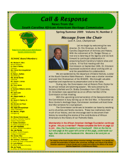 Spring-Summer 2009 - South Carolina African American Heritage