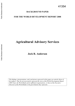 agricultural advisory services