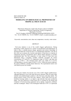 modeling on rheological properties of tropical fruit juices