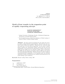 Model of heat transfer in the stagnation point of rapidly evaporating