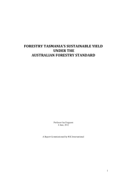 forestry tasmania`s sustainable yield under the australian forestry