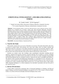Emotional Intelligence And Organisational Stress