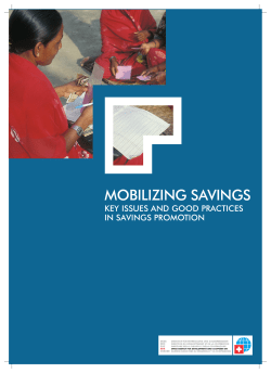 Mobilizing savings: Key issues and good practices in savings