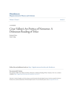 C&Atilde;&copy;sar Vallejo`s Ars Po&Atilde;&copy;tica of Nonsense: A Deleuzean Reading