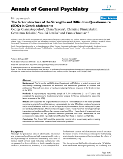The factor structure of the Strengths and Difficulties Questionnaire