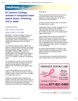 El Camino College women`s volle ball team wears down, finishing