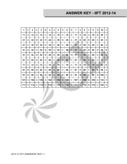 ANSWER KEY - IIFT 2012-14