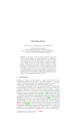 Matching Power - Rho-Calculus
