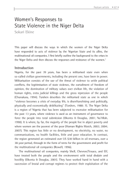 Women`s Responses to State Violence in the Niger
