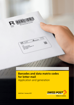 Barcodes and data matrix codes for letter mail